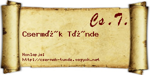 Csermák Tünde névjegykártya